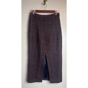 Brock Collection Linen Wool Alpaca Blend Front Slit Pencil Skirt Sz. 2